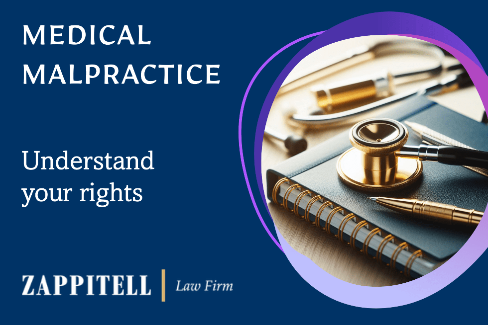 A medical malpractice banner telling people to understand their rights and to contact Zappitell Law Firm in Delray Beach